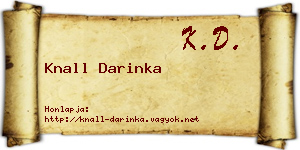 Knall Darinka névjegykártya